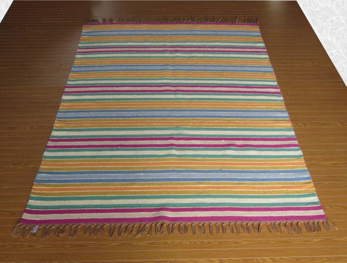 【206×142】ウール★インド産絨毯・カーペット■543-15