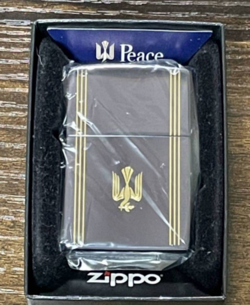 zippo ピース ブルーチタン ゴールド刻印 限定品 Peace BLUE TITAN