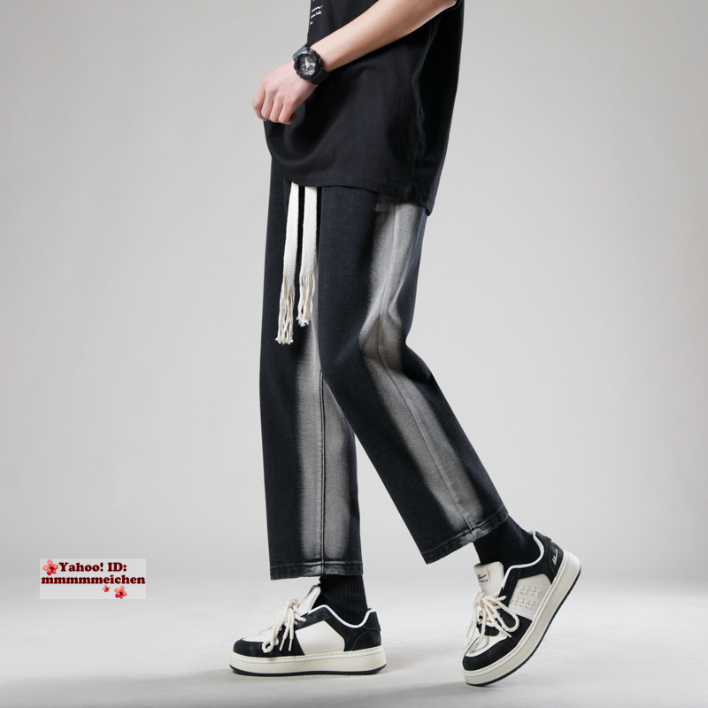 新品★ジーンズ メンズ デニムパンツ 大きいサイズ アメカジ 伸縮性のあるウエスト オンブレ柄 九分丈【全2色選択可】W36_画像7