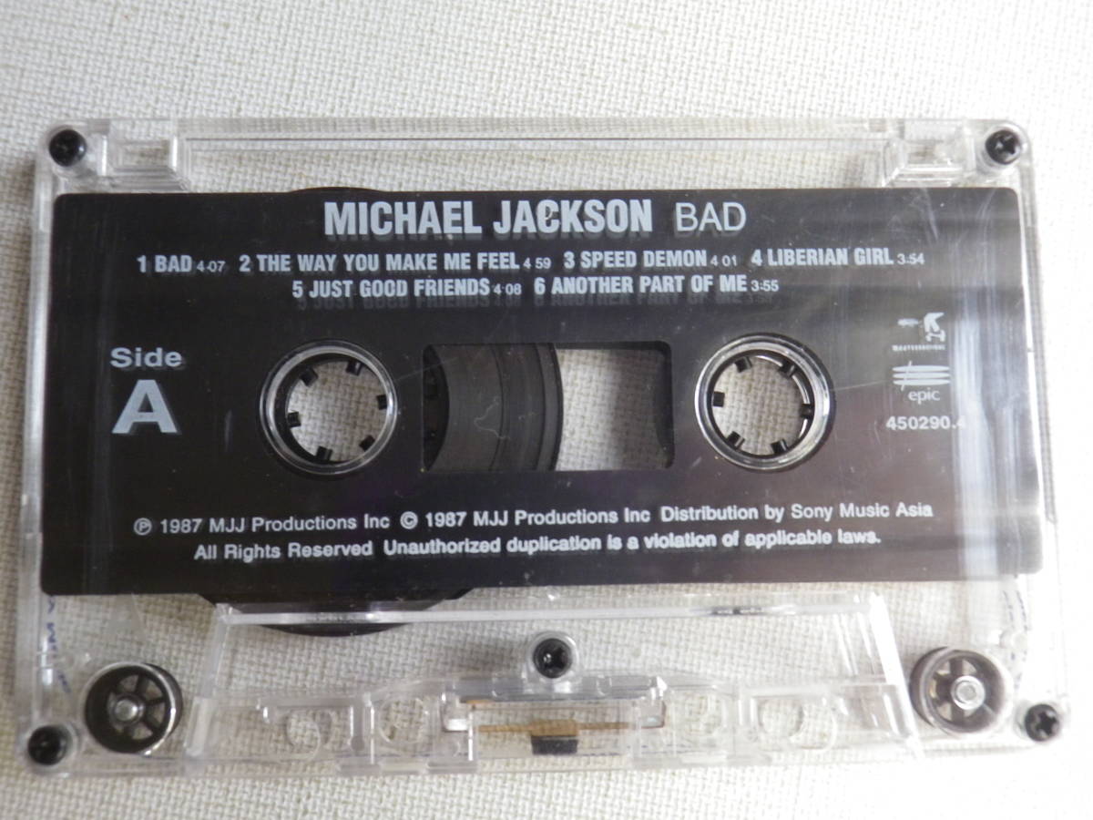◆カセット◆マイケルジャクソン MICHAEL JACKSON / BAD 輸入版  中古カセットテープ多数出品中！の画像6