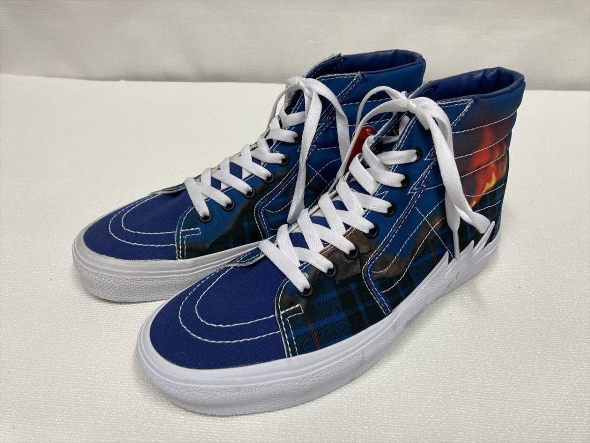 VANS 激レア!! SK-8 Hi Bolt 青キャンバス チェック サンダー US9 (27cm) アメリカ企画限定!! バンズ ハイトップ usa_画像1