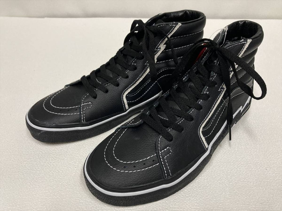 VANS 激レア!! SK-8 Hi Bolt 黒 白 レザー サンダー US8.5 (26.5cm) アメリカ企画限定!! バンズ ハイトップ usa