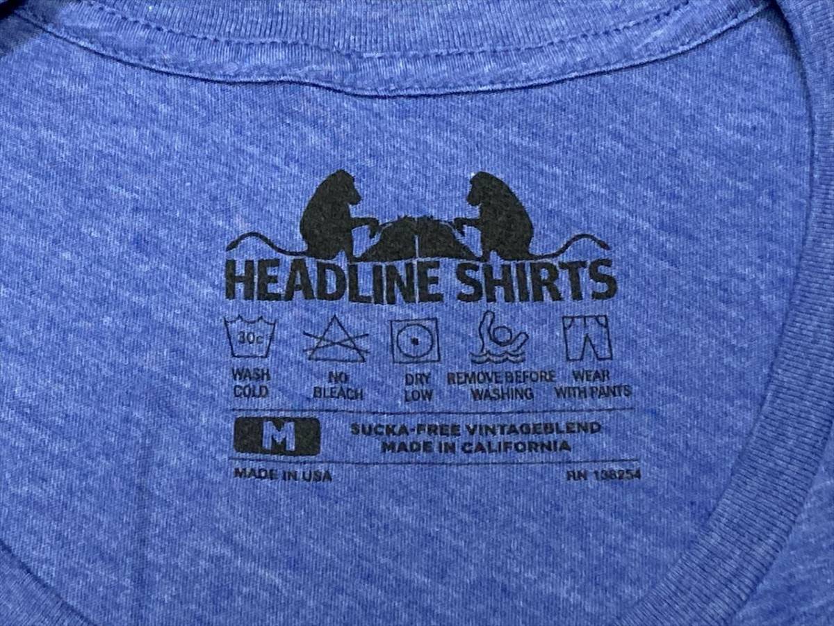 送料込み HEADLINE SHIRTS プリント Tシャツ TEE 青系 飛行機 (XL) アメカジ ヘッドラインシャツ 未使用 アメリカ古着_画像3