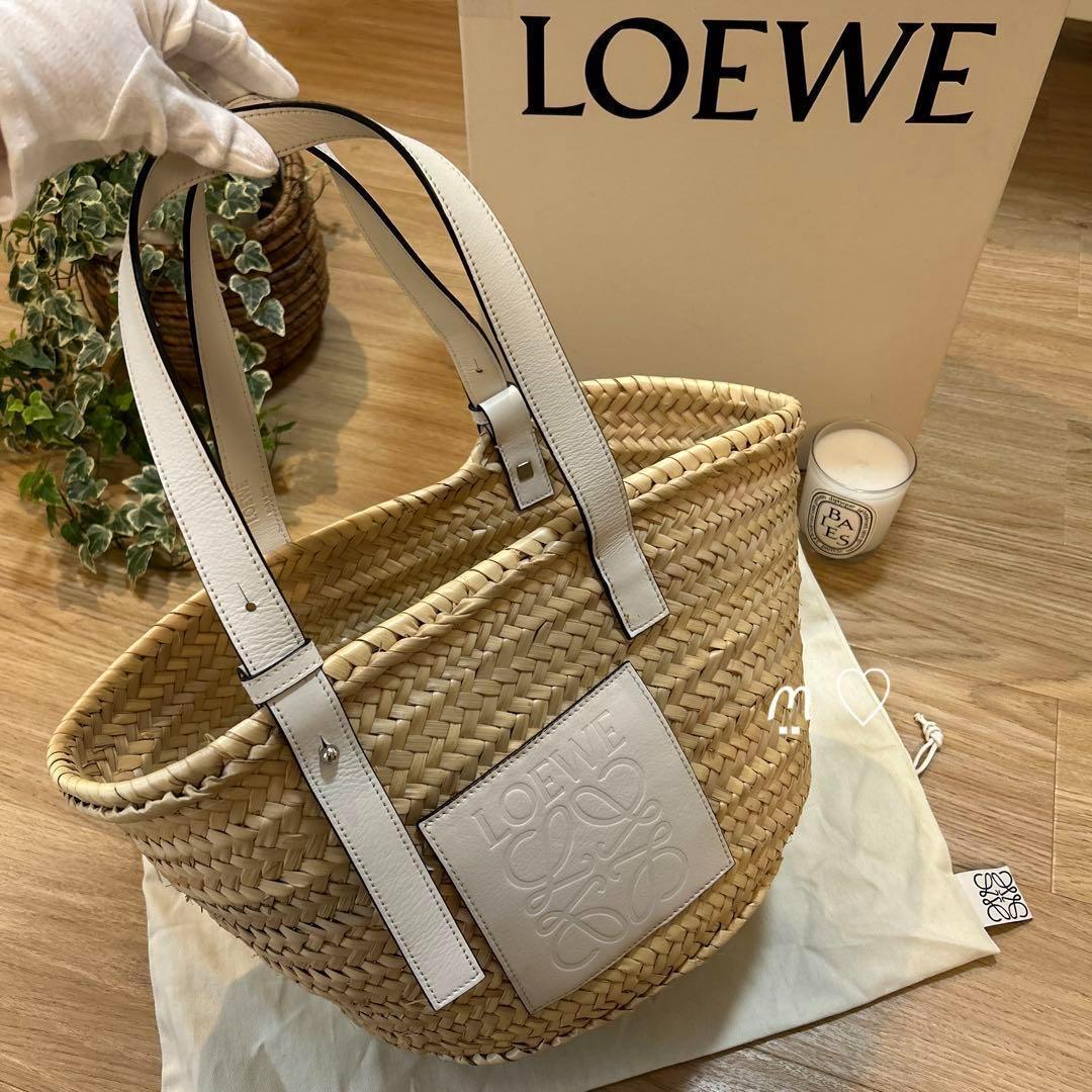 LOEWE ロエベ バスケットバッグ かごバッグ ミディアム ホワイト