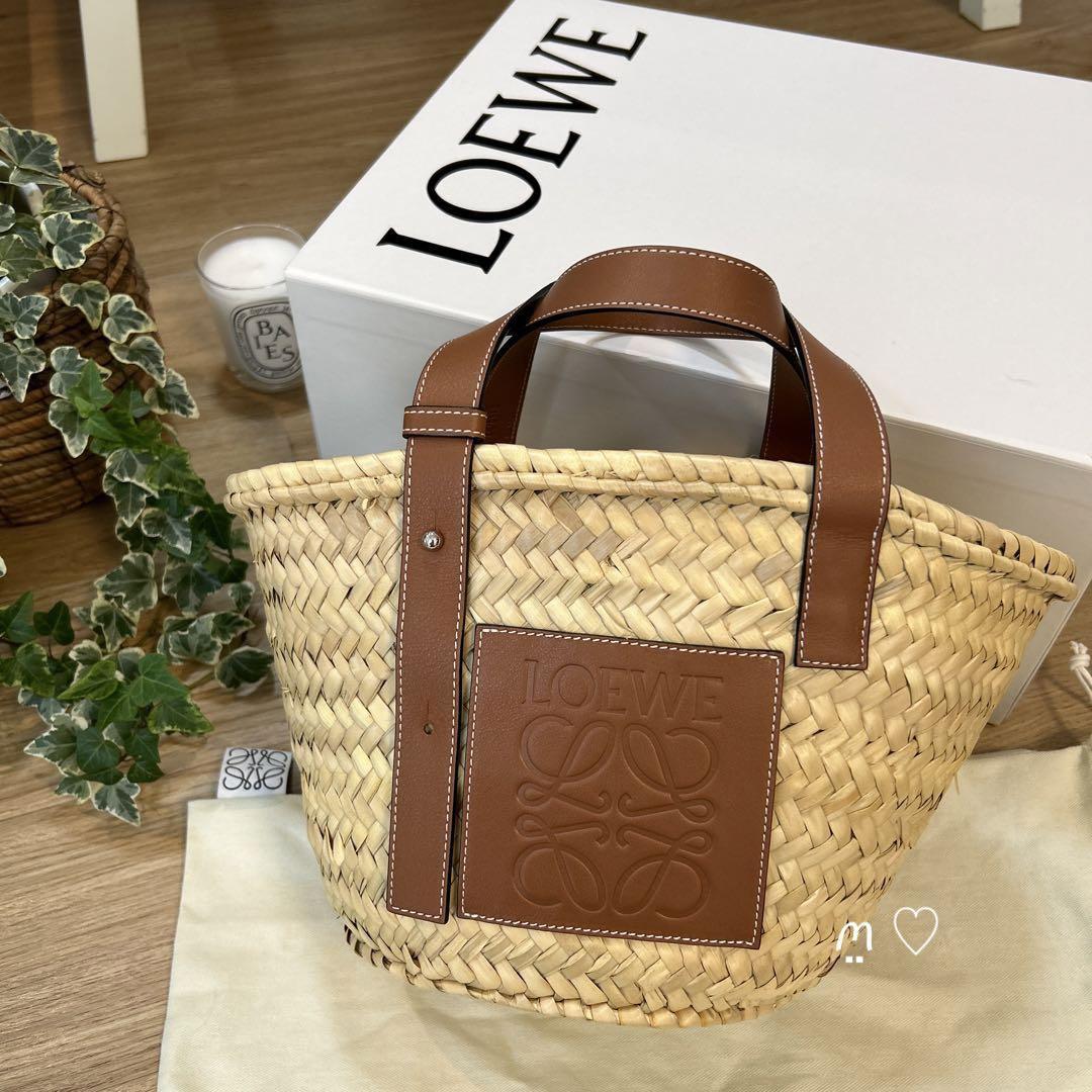LOEWE バスケットバッグ スモール カゴ アナグラム タン ブラウン 美品