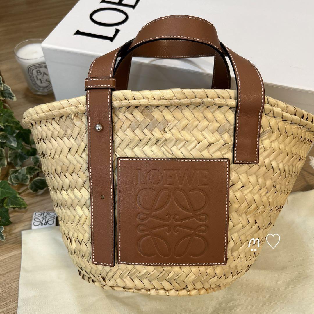 LOEWE バスケットバッグ スモール カゴ アナグラム タン ブラウン 美品