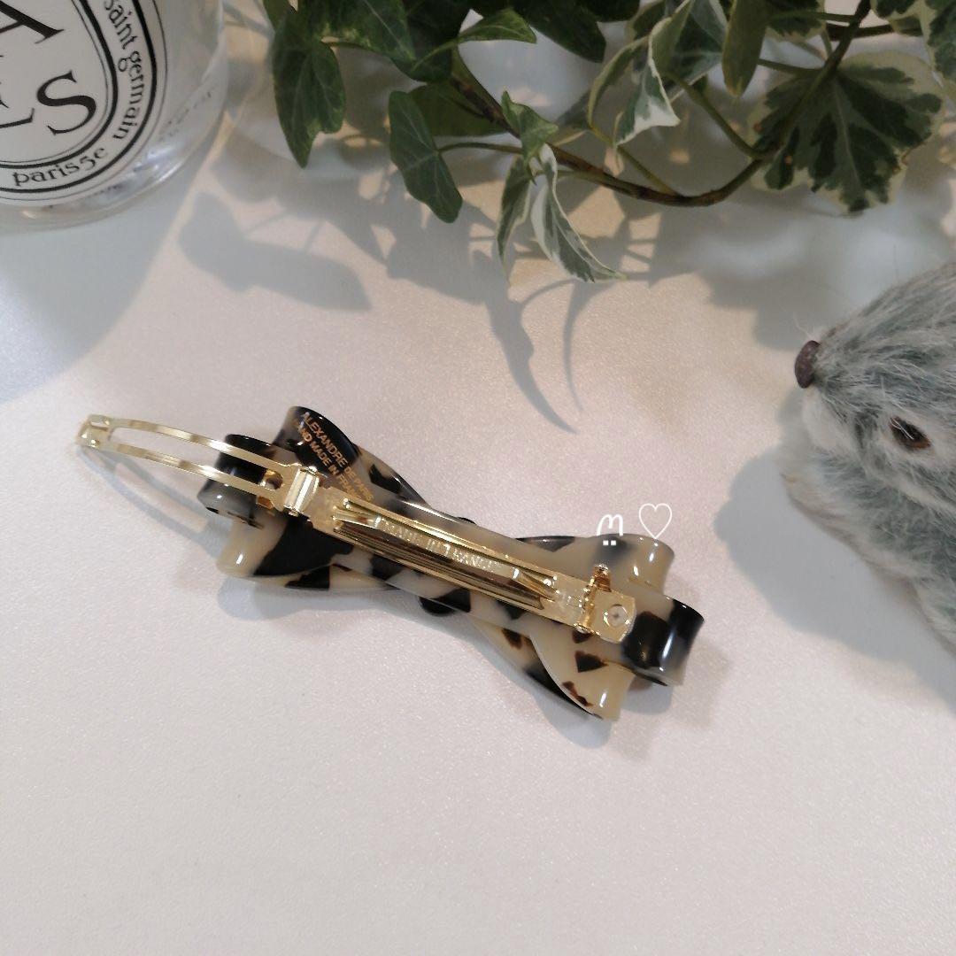 アレクサンドルドゥパリ リボンバレッタ ヘアアクセサリー ベージュ