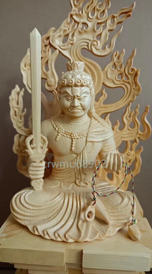 最新作 総檜材 木彫仏像 仏教美術 精密細工 仏師手仕上げ品 五大明王像