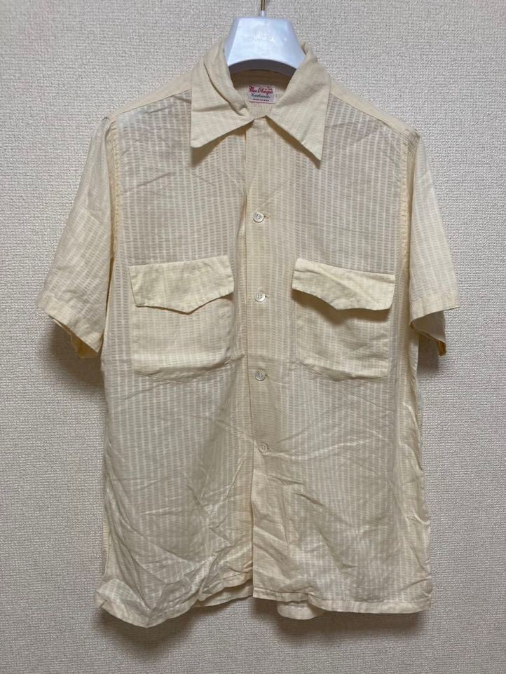 50's USAヴィンテージ mac phergus オープンカラーシャツ 半袖シャツ BOXシャツ Koolwear SANFORIZED S 14-14 1/2 Wポケ フラップ付