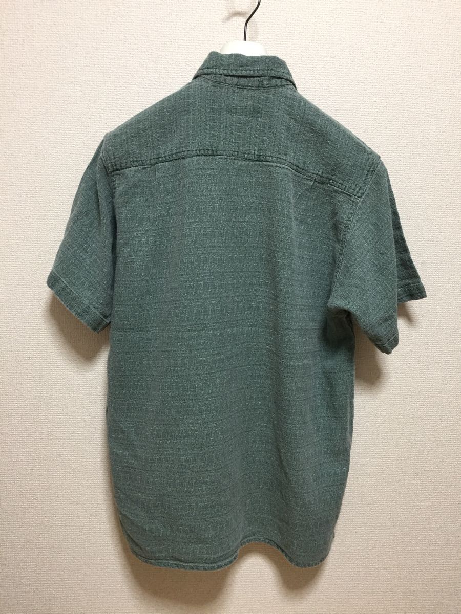 USA古着 コットンシャツ デザインシャツ 半袖シャツ カーキ GLOBE TROTTER SHIRTS_画像2