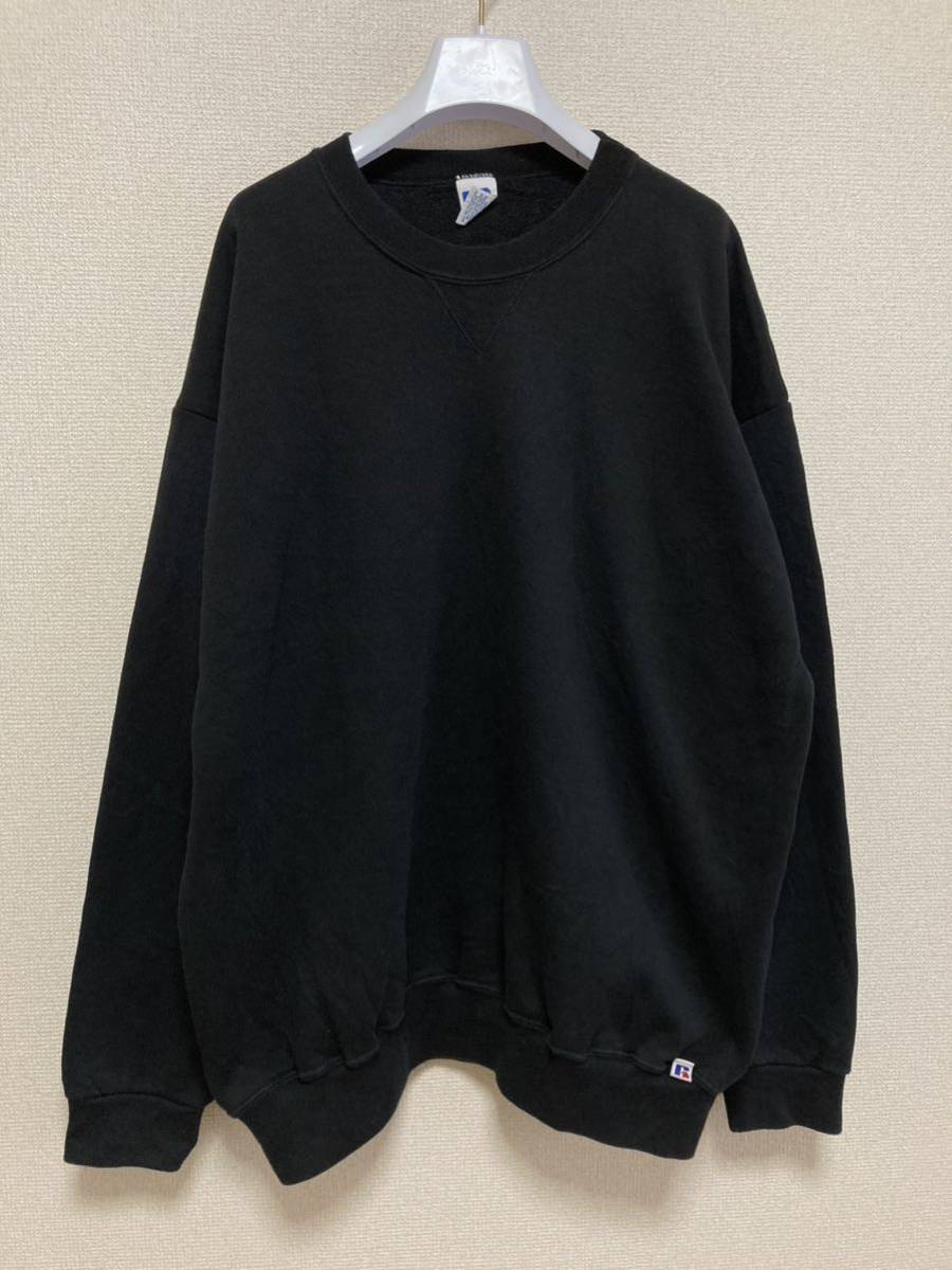 肌触りがいい 90's USAヴィンテージ RUSSELL ATHLETIC ラッセルアスレチック スウェットトレーナー 無地 前V 黒 XXL メキシコ製 XLサイズ以上 肌触りがいい 90's USAヴィンテージ RUSSELL ATHLETIC ラッセルアスレチック スウェットトレーナー 無地 前V 黒 XXL メキシコ製 XLサイズ以上