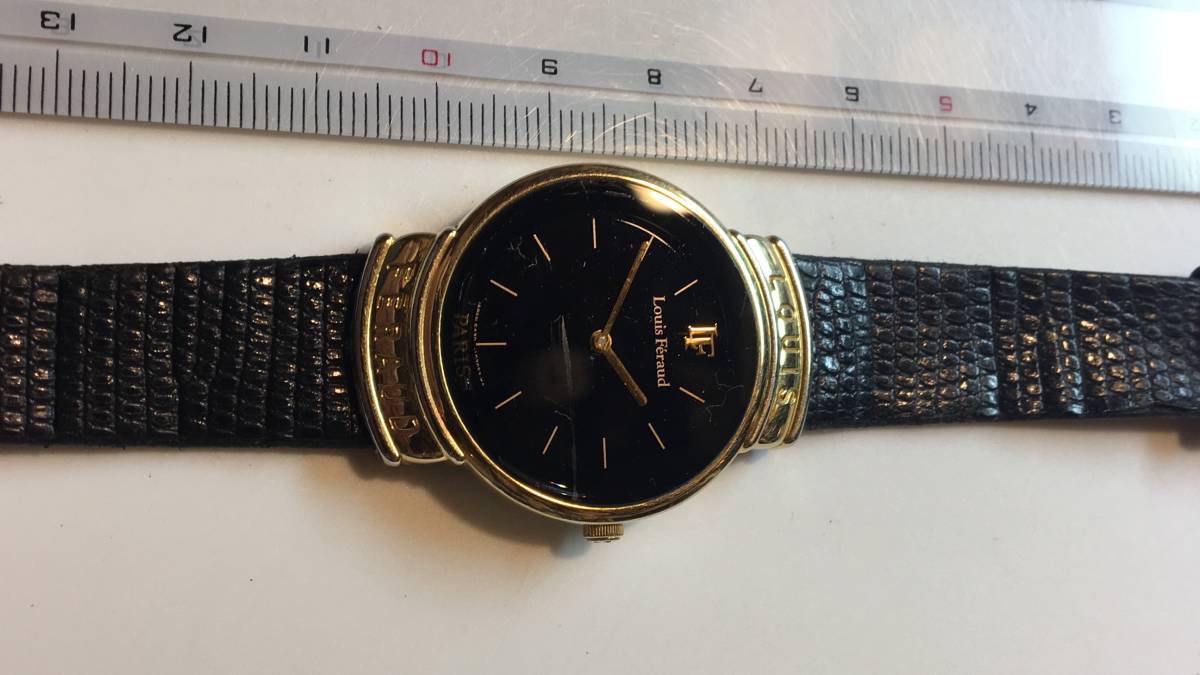 Louis Feraud PARIS QUARTZ men's wristwatch * black face sa: Real Yahoo  auction salling