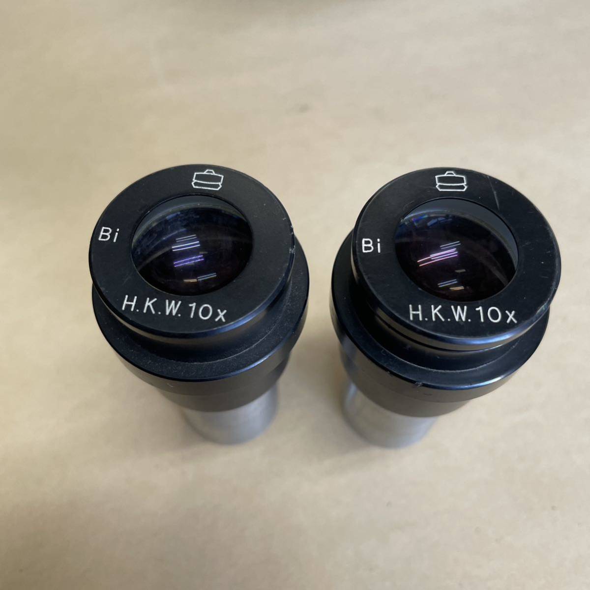 【長期保管品/中古品/現状品】NIKON ニコン 顕微鏡 接眼レンズ H.K.W 10x 2個セット_画像1