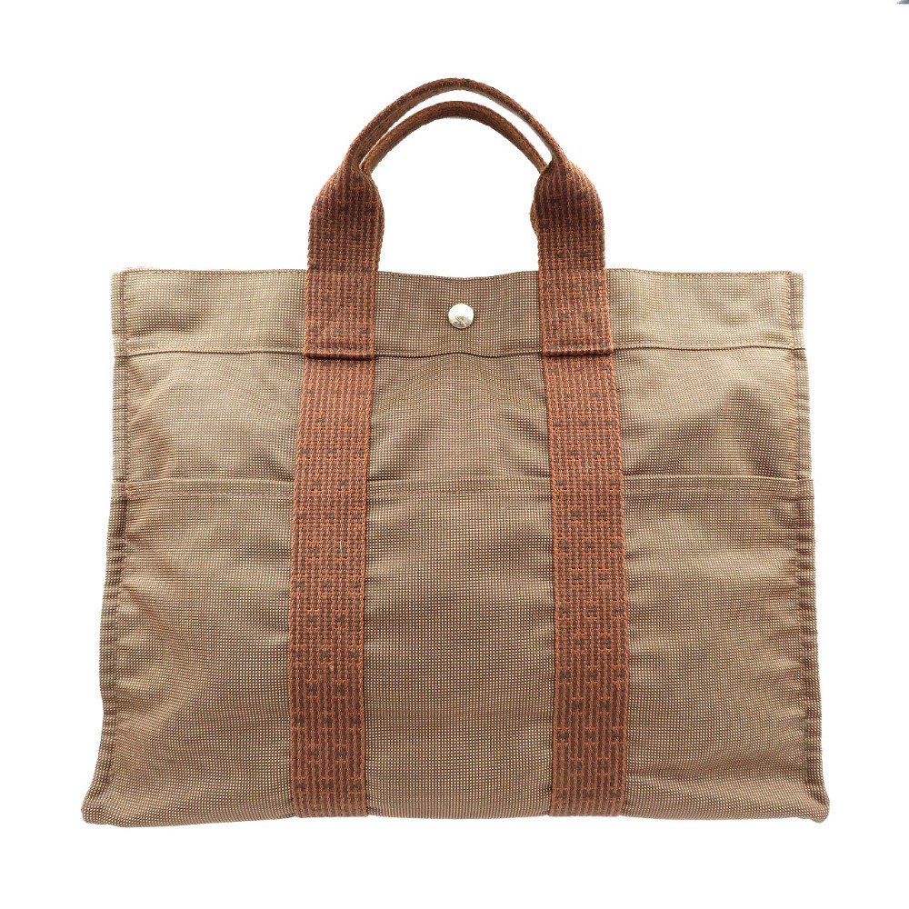 美品 エルメス エールライン トートMM キャンバス シルバー金具