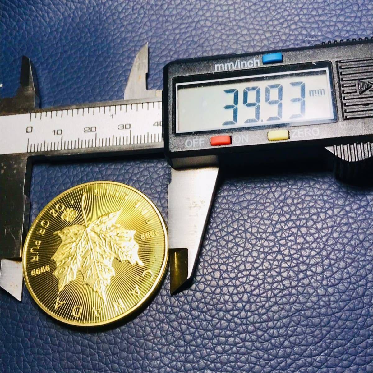 カナダ メイプルリーフ金貨 エリザベス2世記念 2020年 金貨 ケース付き 大型金貨の画像4