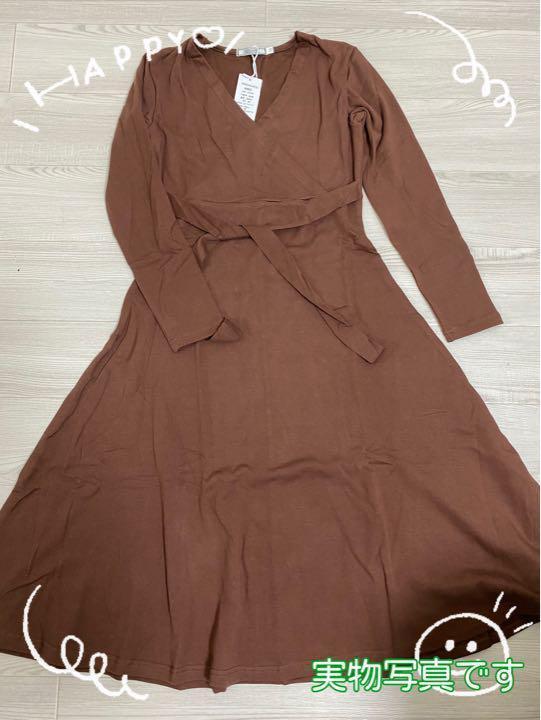 kashu прохладный One-piece XL материнство кормление . осень-зима длинный рукав Brown mi утечка длина 