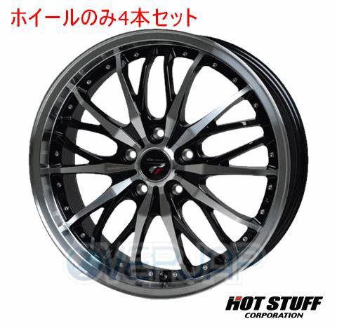 4本セット HOT STUFF Precious HM3 メタリックブラックポリッシュ (BK/P) 18インチ 7.5J 114.3/5 48 ティアナ TNJ32