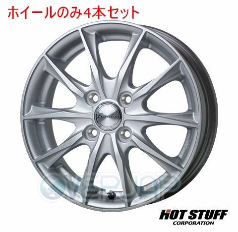 4本セット HOT STUFF Exceeder E06 メタルシルバー (MS) 14インチ 5.5J 100/4 38 ヴィッツ NCP15_画像1