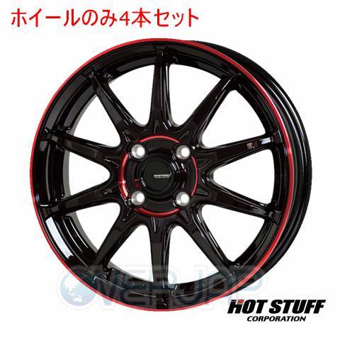 4本セット HOT STUFF G.SPEED P-05R ブラック&レッドクリア (BK/RED) 16インチ 6.0J 100/4 45 MAZDA2 DJ/AS_画像1