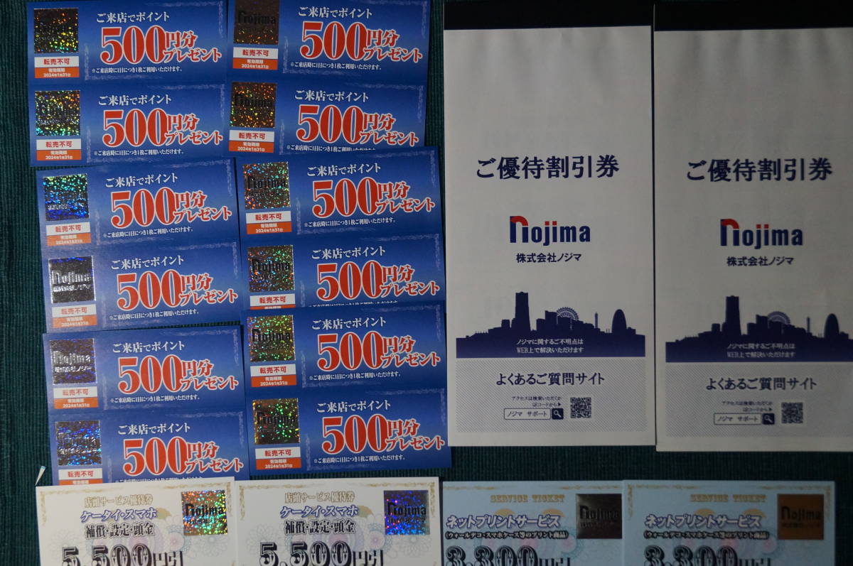 ゆうパケット送料無料】ノジマ株主優待 割引券50枚+来店ポイント