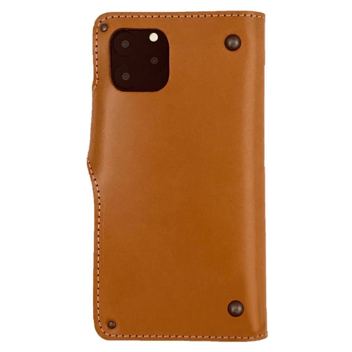 * Tochigi leather iPhone14 Plus cow leather smartphone case notebook type cover original leather leather Brown vo- Noah two wheels made in Japan *