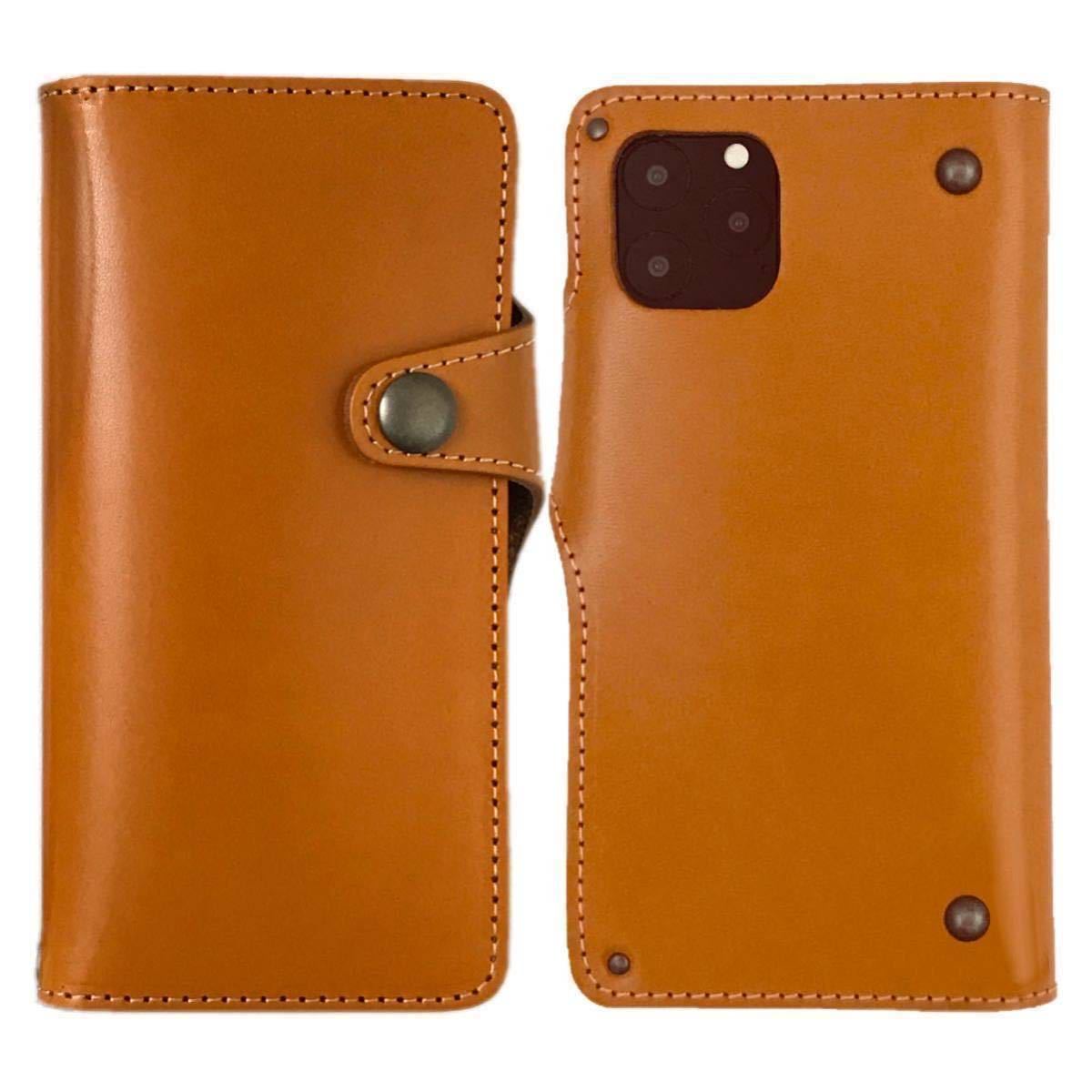 * Tochigi leather iPhone14 Plus cow leather smartphone case notebook type cover original leather leather Brown vo- Noah two wheels made in Japan *