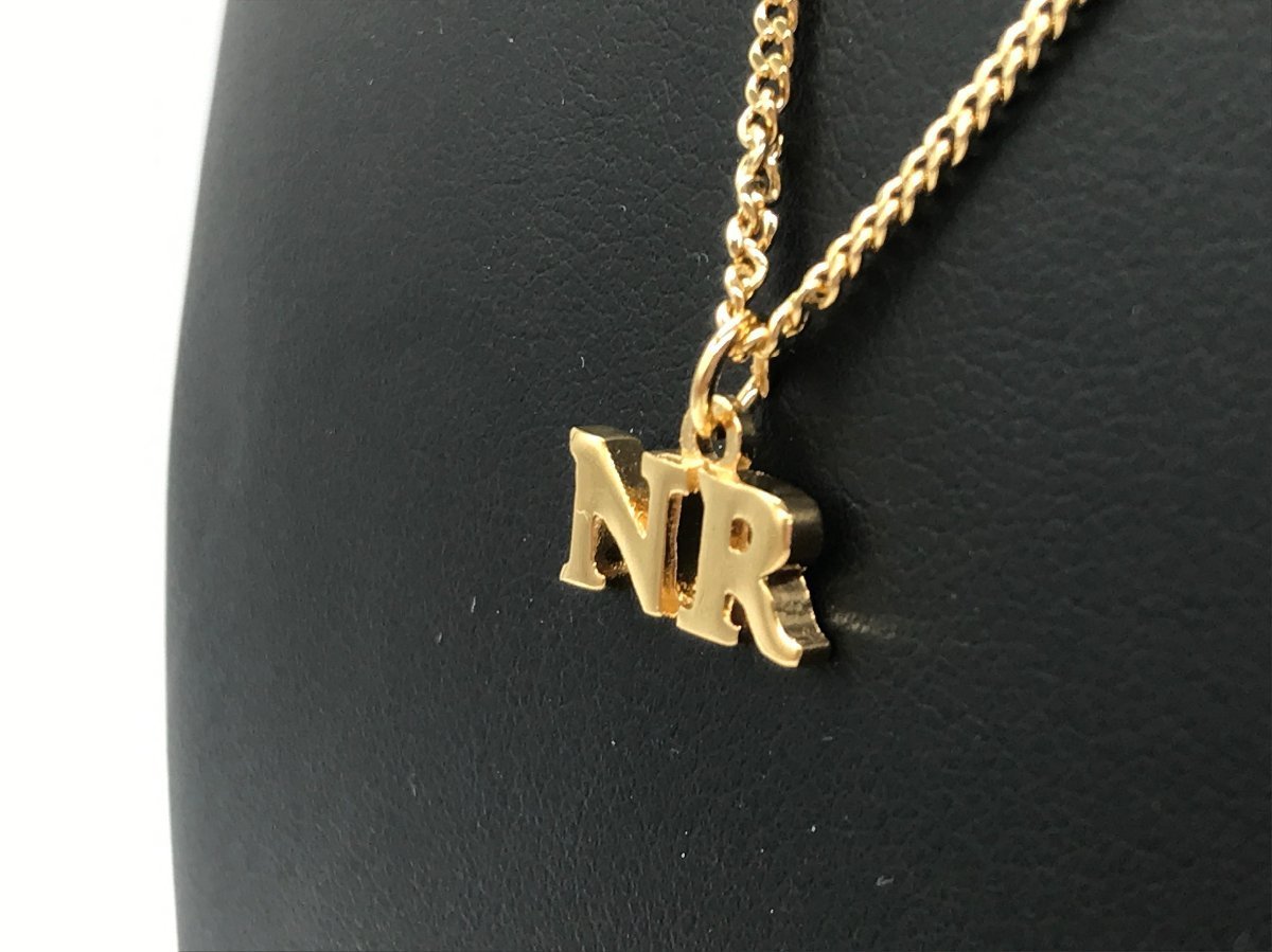 #[YS-1] beautiful goods # Nina Ricci NINARICCI necklace # NR Logo GP gold group chain total length 42cm top 0,7cm [ including in a package possibility commodity ]K#