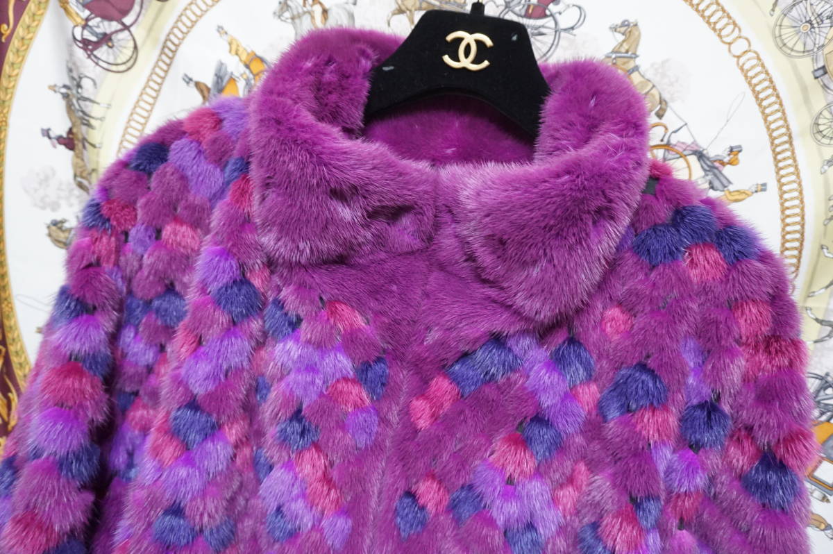 チエイマイ CHIE IMAI ロイヤルチエ「 モザイク・ドゥ・チエ 」最上位 ロイヤルサガ ミンク毛皮ファーコートです。とても綺麗です。”11094_画像3