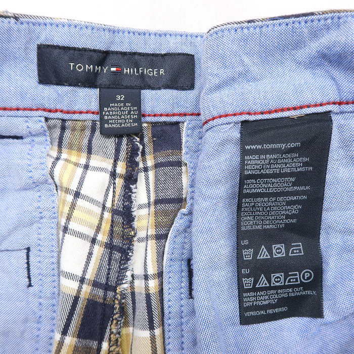 古着 TOMMY トミーヒルフィガー ショートパンツ ハーフパンツ チェック柄 マルチカラー サイズ表記：32　gd80423_画像6