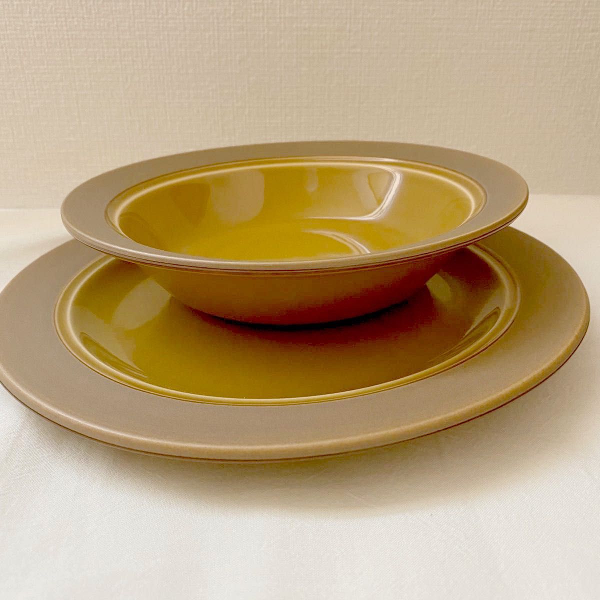 新品 2枚セット プレート大皿 スープ皿 ハニーアンバー黄色 日本製｜PayPayフリマ
