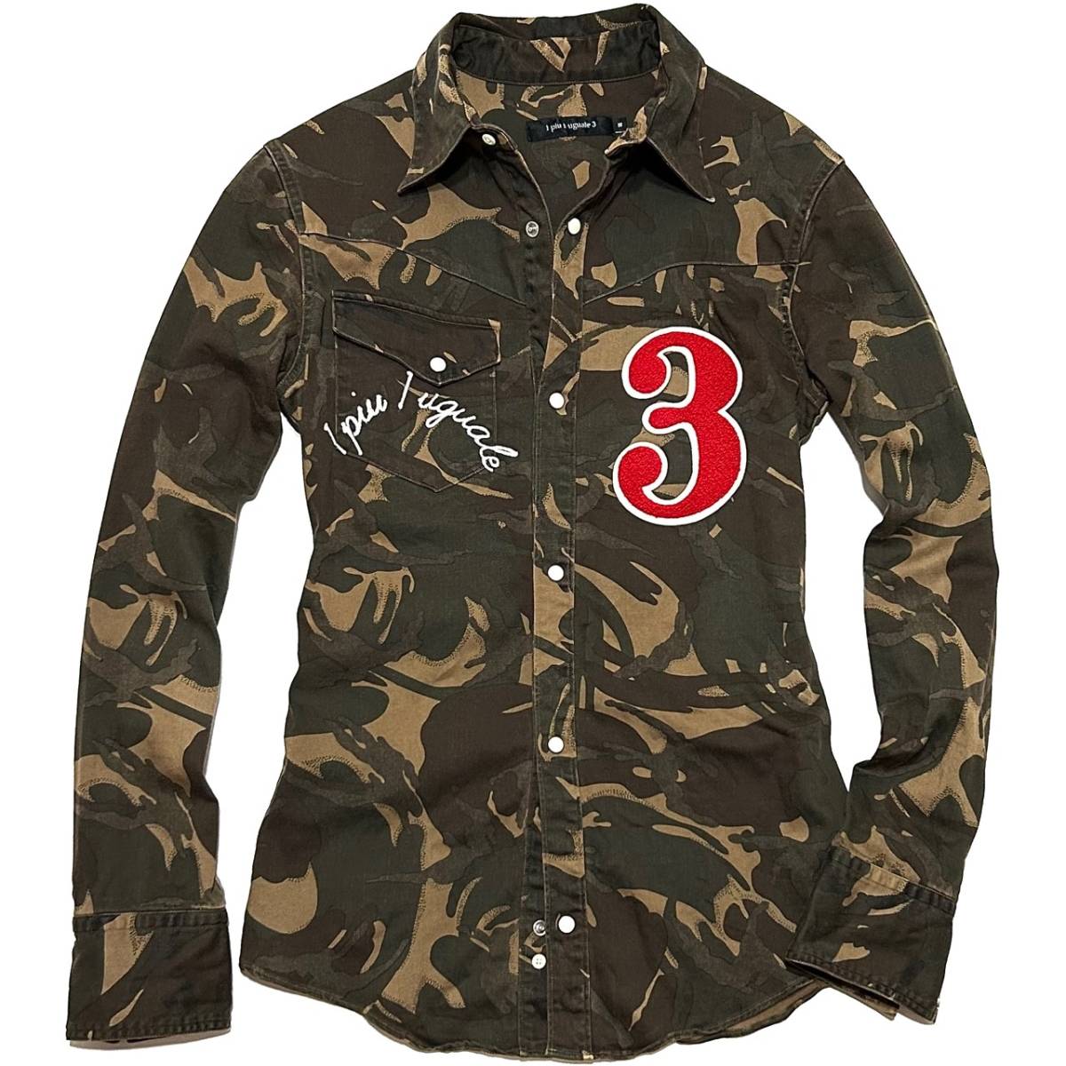 買得 Ⅲ shirt camo western numbering No.3 1piu1uguale3 定価4.1万