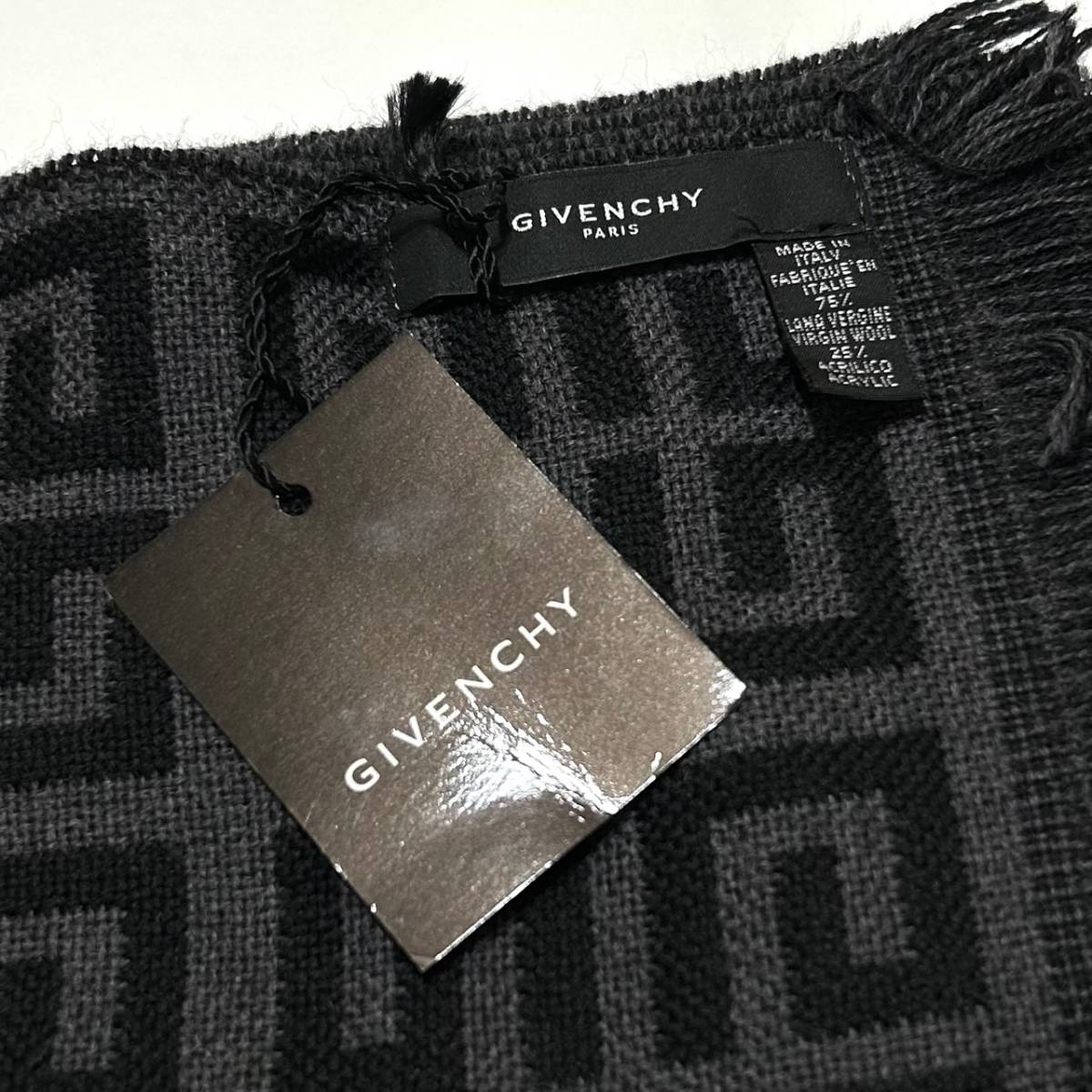 正規品 GIVENCHY 総柄4Gモノグラム2WAYリバーシブルウールマフラー 未使用タグ付 男女兼用 ジバンシー ジバンシィ ストール_画像4