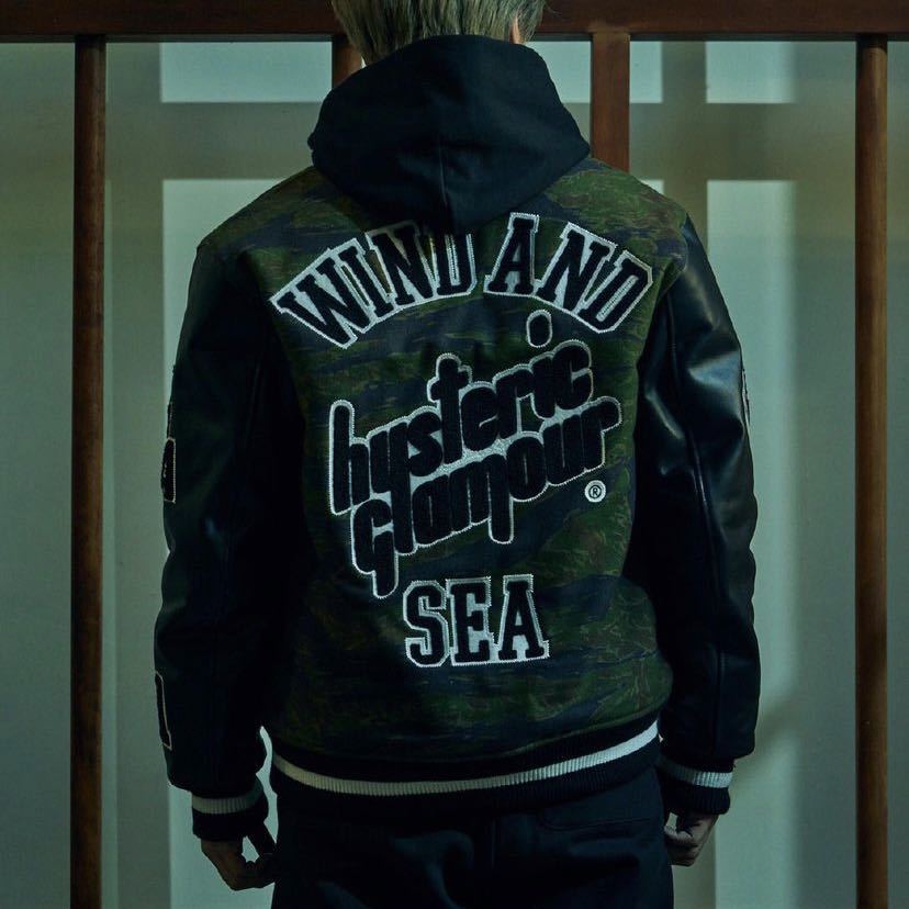 HYSTERIC GLAMOUR x WIND AND SEA VARSITY JACKAT Sヒステリックグラマー ウィンダンシー バーシティー ジャケット_画像2