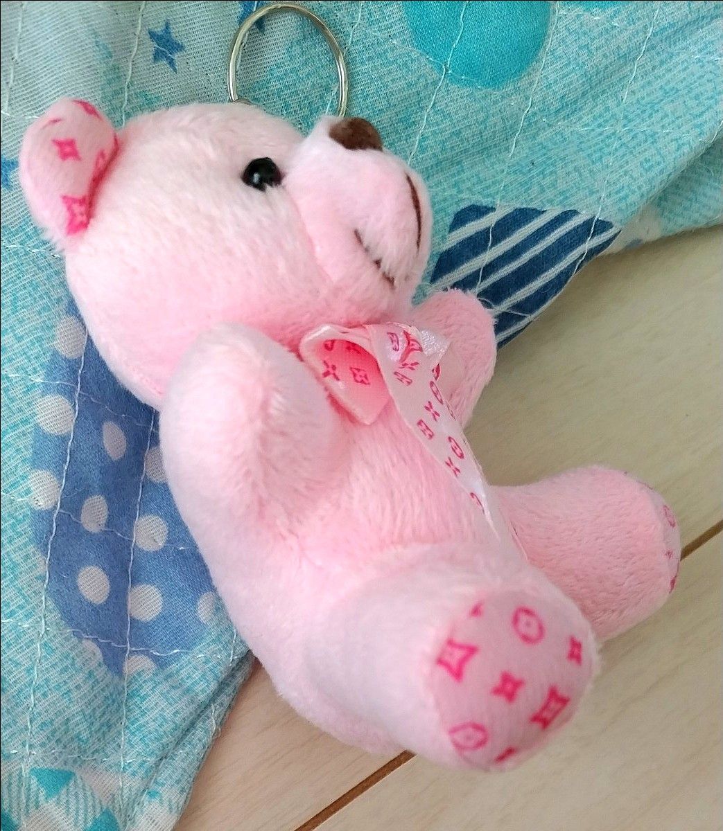 ピンク クマさん 熊さん  キーチェーン キーリングキーホルダー ピンクの熊さん バッグチャーム バッグ小物 お揃い 