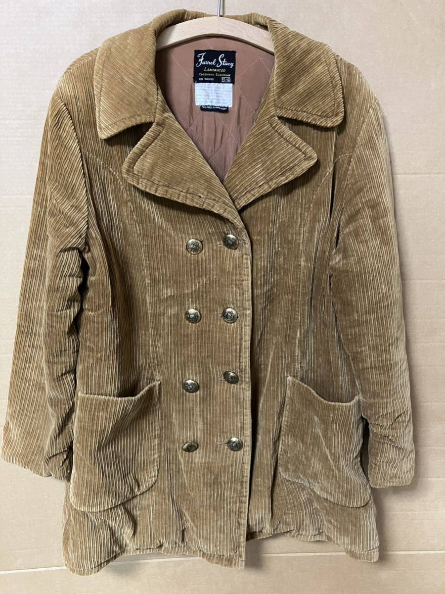 USED 70s Ladies Farrel Stacy Corduroy Pea-Cort Vintage 古着 70's