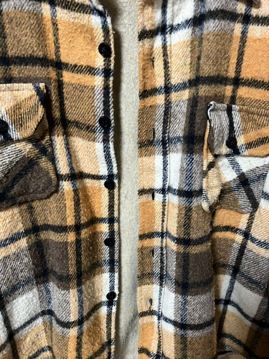 Used 70s PARK AVE Plaid Wool C.P.O. Shirt Jacket 中古 70's チェック柄 ウール CPO シャツ ジャケット アウトドア サイズ M 送料無料_画像6