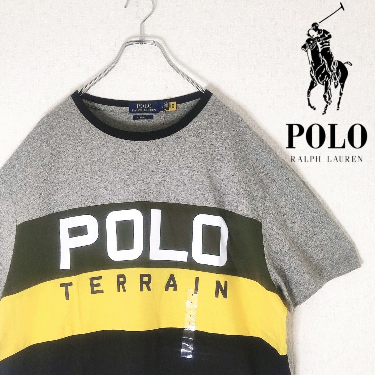 【新品タグ付き】ポロラルフローレン リンガーネック マルチカラー 半袖Tシャツ 復刻 ポロスポーツ ポロハイテック