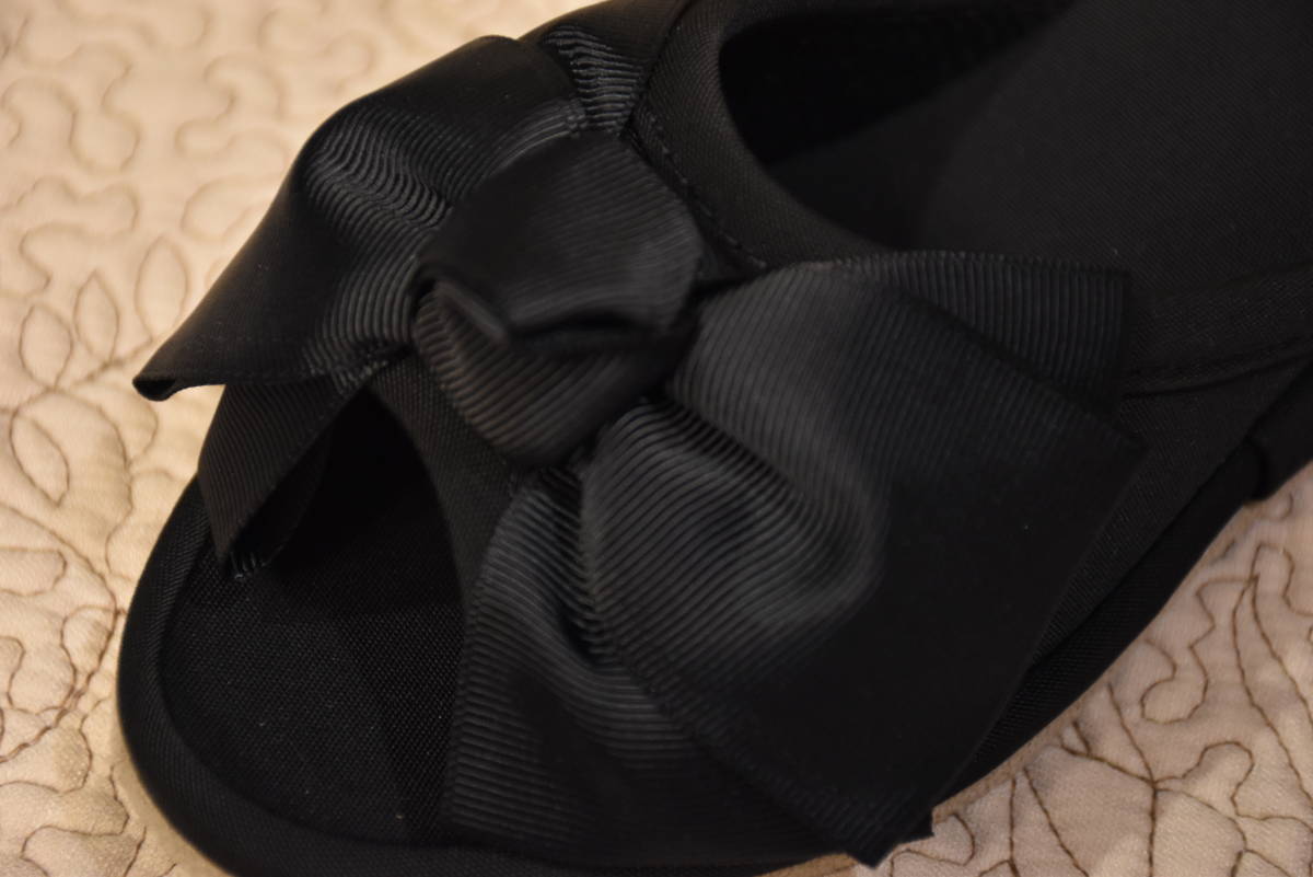 H-SU1-3* conditions attaching free shipping . have!* ribbon * heel slippers * heel 4.* black *23.* lady's M* stylish * pretty * elegant * Ribon 