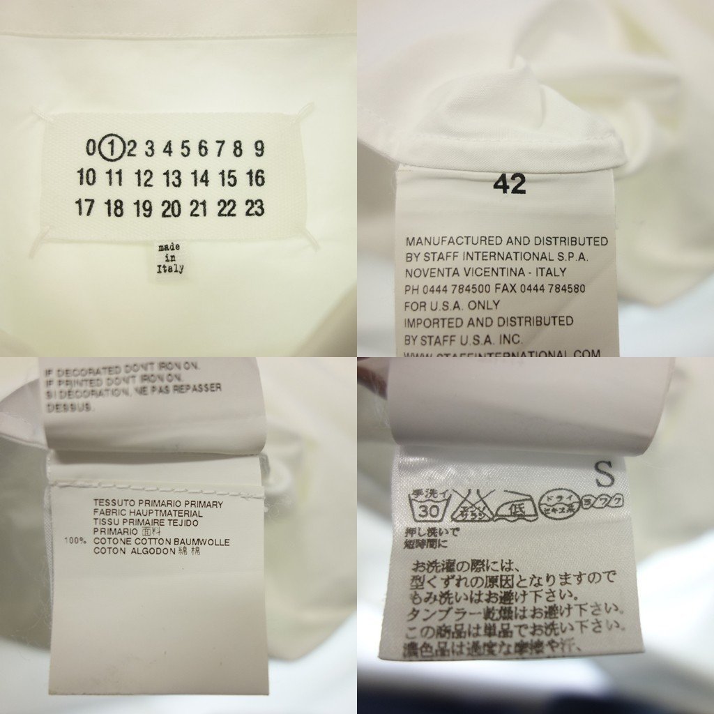 美品◆メゾンマルタンマルジェラ 長袖シャツ カットデザイン S31DL0215 サイズ42 レディース 白 Maison Martin Margiela【AFB46】_画像9