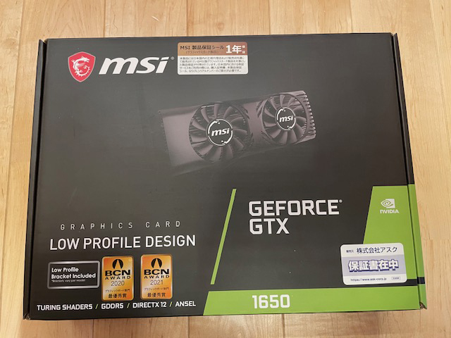 MSI GeForce GTX 1650 4GT LP (GeForce GTX1650 4GB) 元箱あり３か月