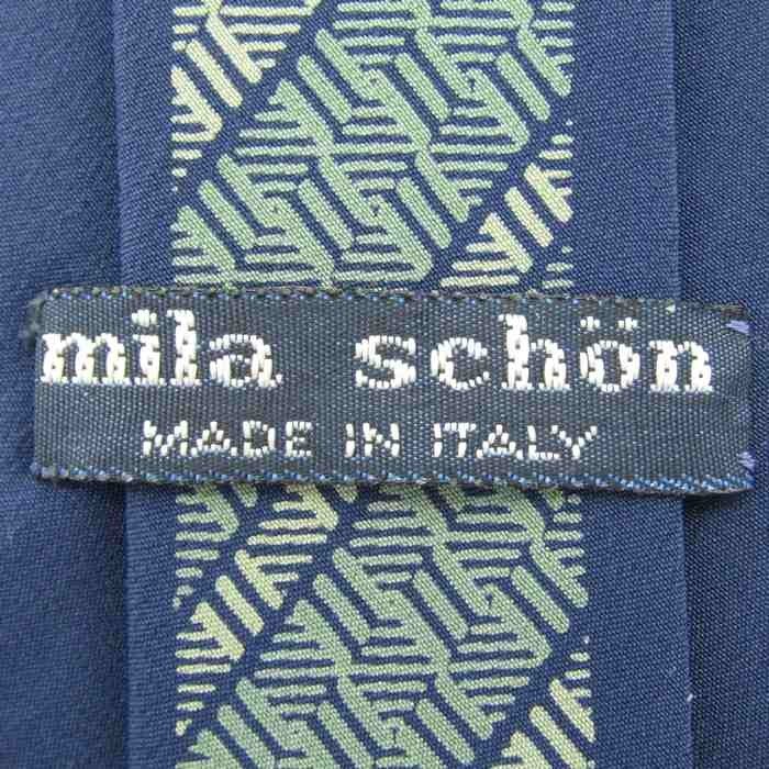 ミラショーン シルク ストライプ柄 ライン柄 イタリア製 ブランド ネクタイ メンズ ネイビー mila schon_画像4