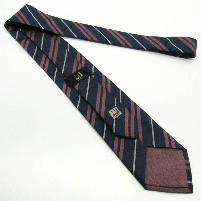  Dunhill silk stripe pattern line pattern Italy made brand necktie men's navy dunhill