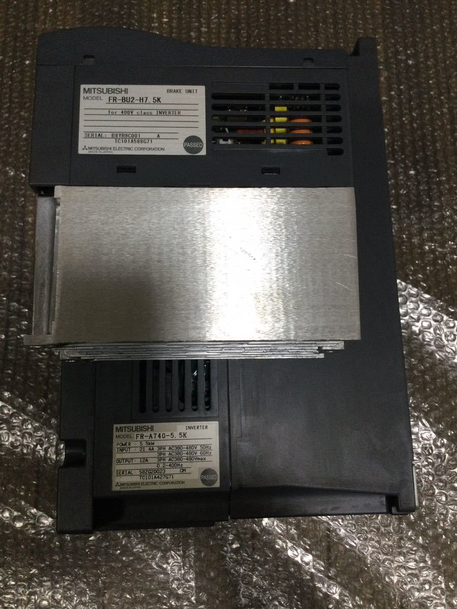 MITSUBISHI INVERTER FR-A740-5.5K/ MITSUBISHI BRAKE UNIT FR-BU2-H7.5K (2セット)_画像3