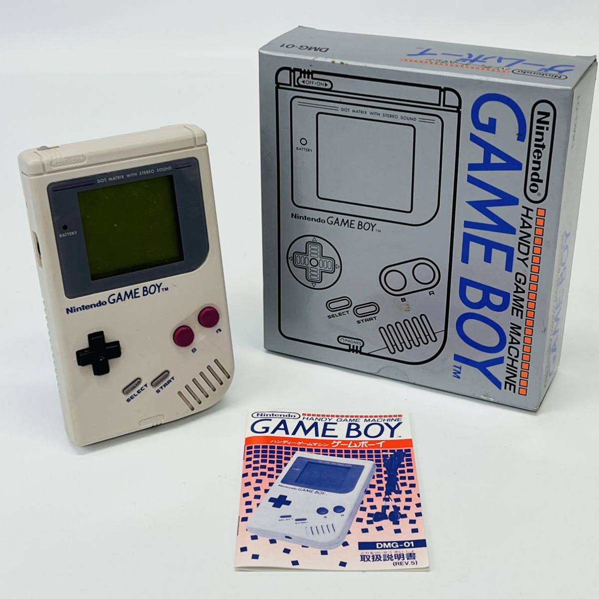 ☆1円〜☆ 任天堂 ニンテンドー 初代 ゲームボーイ 本体 取扱説明書 箱付き セット Nintendo GAME BOY GB 当時物 レトロゲーム  動作確認済