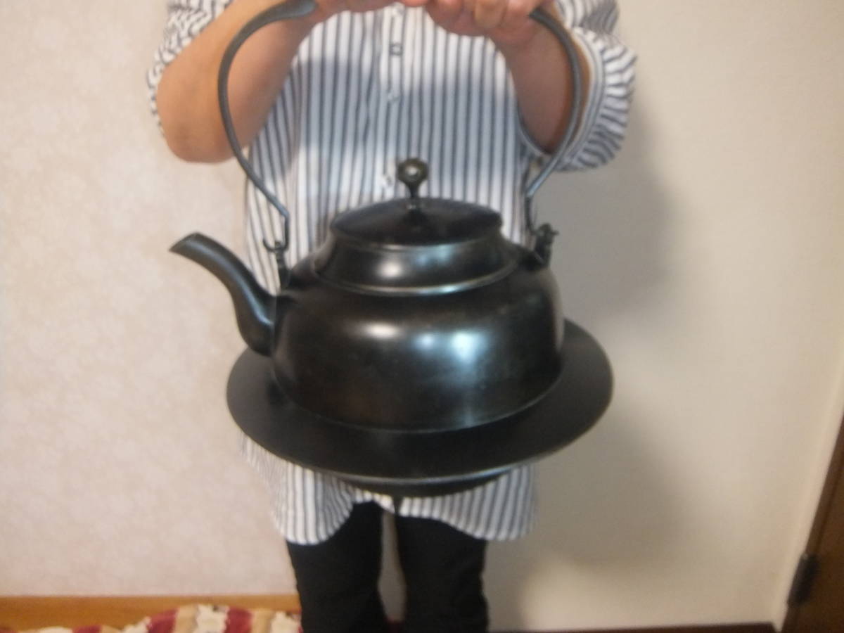 大きい銅瓶 鉄瓶 つば付き 3.8ｋｇ 銅器 茶道 茶器 美品 日本製 - 工芸品
