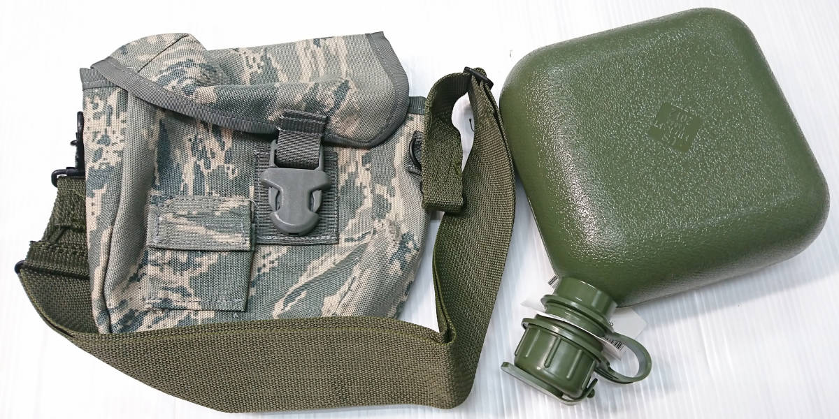 米軍放出 2012 LC-1 OG 2qt キャンティーン 2クォ―ト ブラダ ＆ ABU MOLLE DFLCSナイロン キャリングカバー 災害対策品_画像4