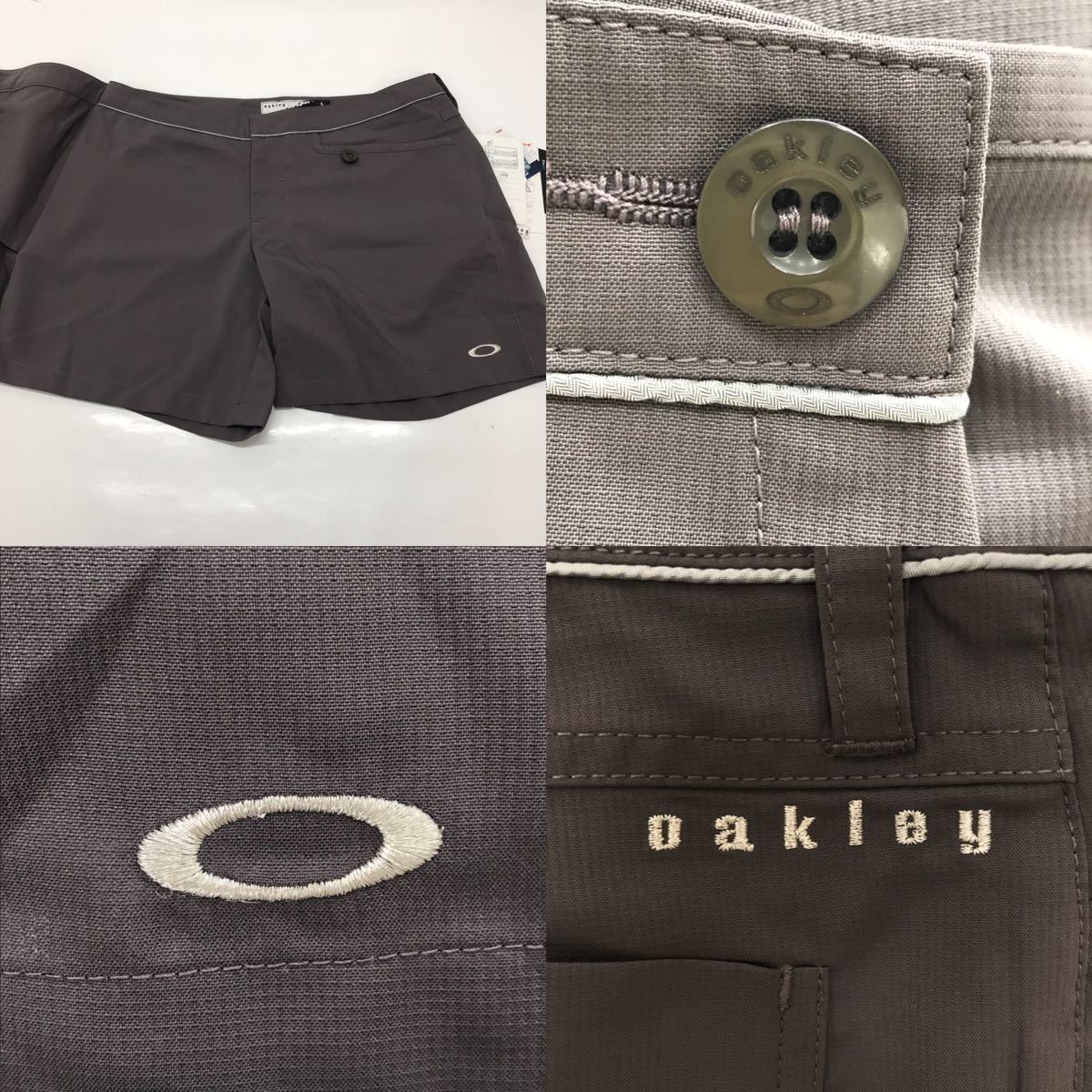 【USED】OAKLEY オークリー ポリエステル キュロット スカート ロゴ刺繍 パープル系 紫 レディース L ゴルフウェア_画像8