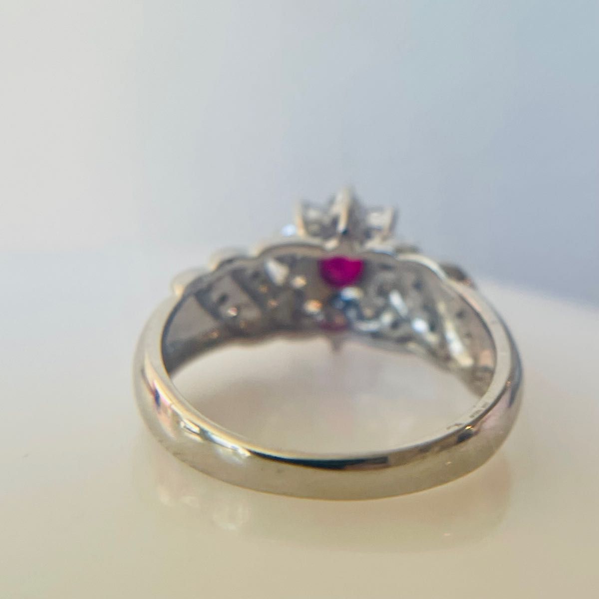 【新品鑑別付き】Pt900 ルビー0.4ct ダイヤモンド リング