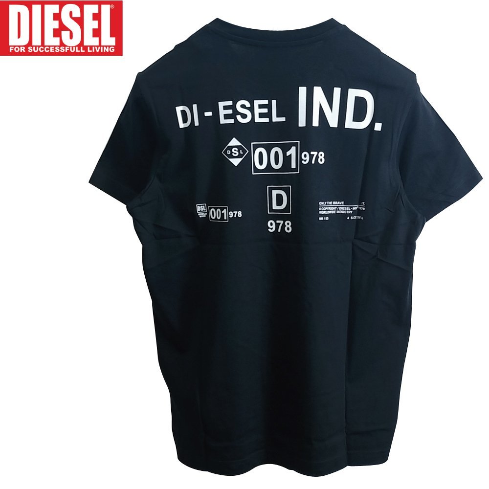 XL/新品 DIESEL ディーゼル ロゴ Tシャツ DIEGOS-N21 メンズ レディース ブランド カットソー 黒 