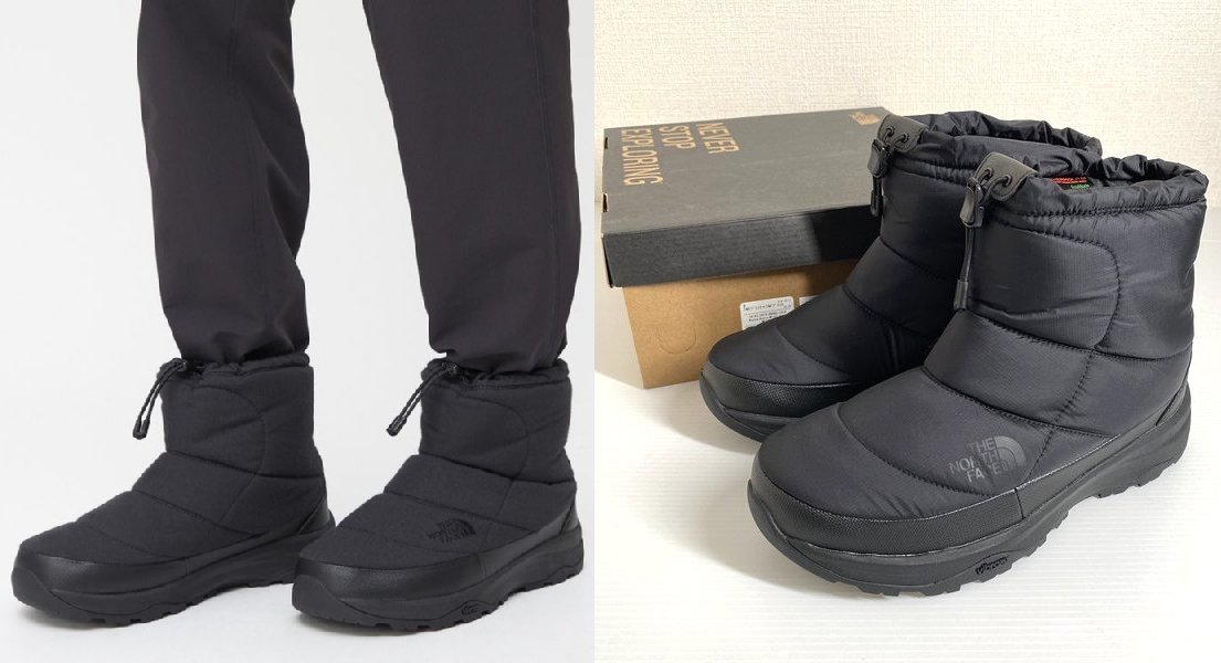 【27cm 未使用品】THE NORTH FACE ノースフェイス 防水 Nuptse Bootie WP VII Short ヌプシブーティー ウォータープルーフ ブラック ブーツ_画像1